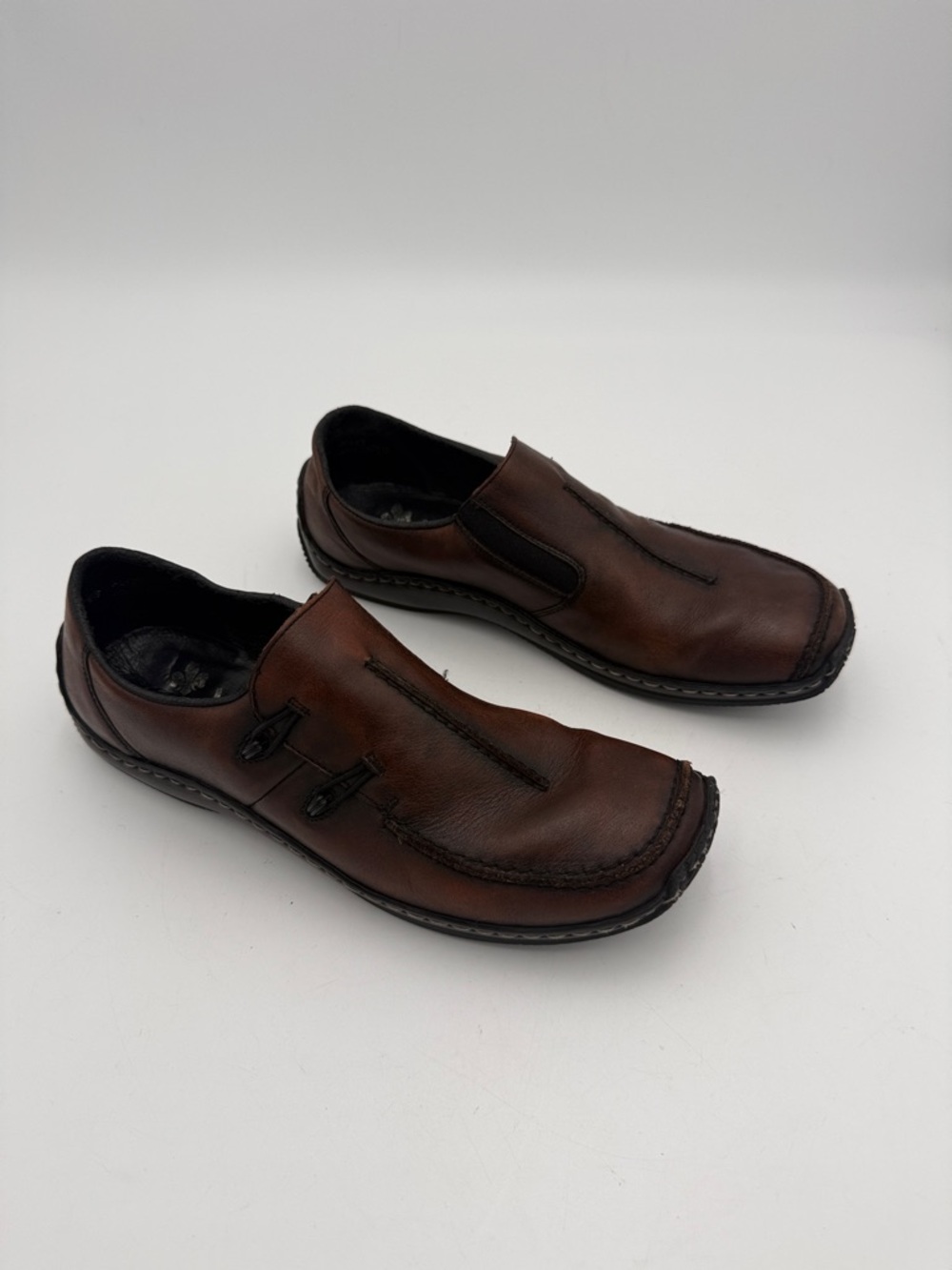 Reiker Slip-On Casual Leather Shoes Dark Brown women 41 casual pull on Y2K retro